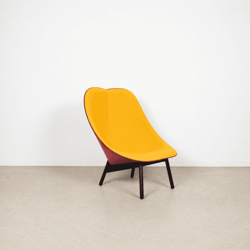 Hay Uchiwa Lounge Chair Fauteuil Geel/Bordeauxrood Stof, Niet ingevuld, Zo goed als nieuw, Niet ingevuld, Niet ingevuld