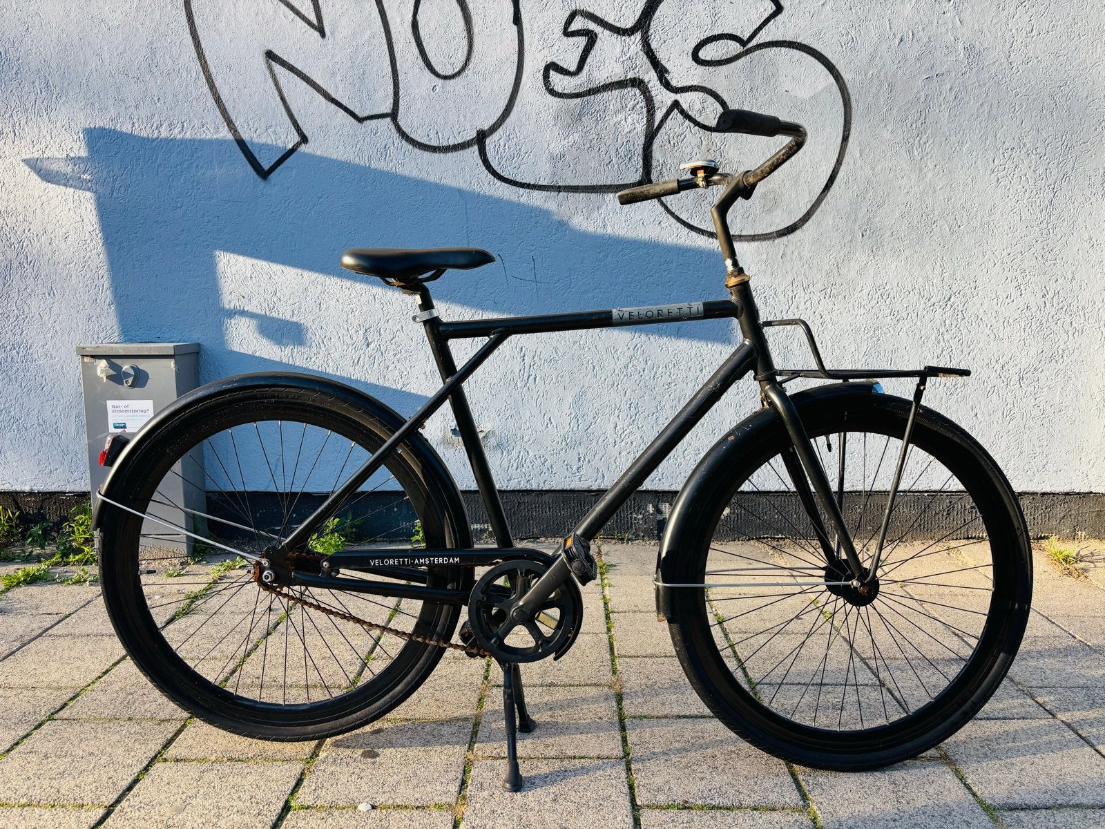 Veloretti fiets - Zwart, zo goed als nieuw, Velgrem, Versnellingen, Zo goed als nieuw, 53 tot 57 cm