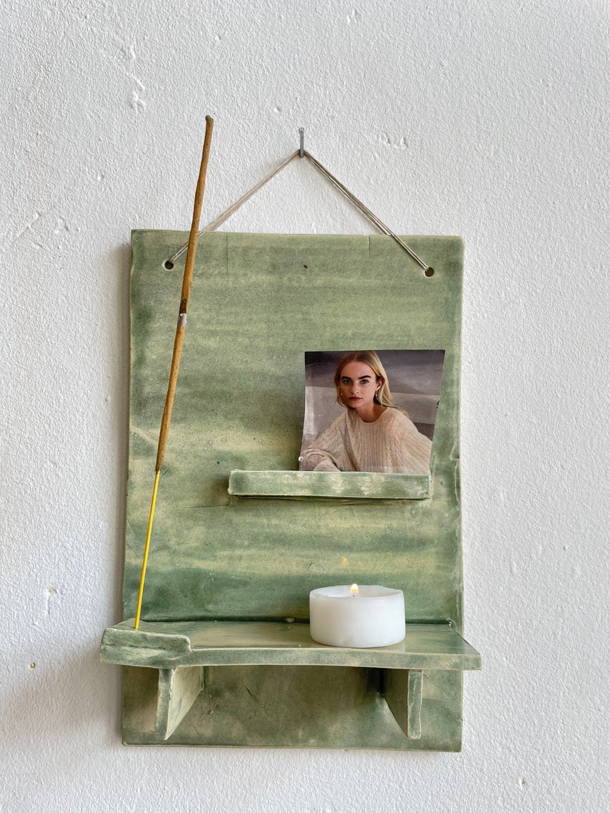 Wand altaartje keramiek, Overige materialen, Nieuw, Ophalen of Verzenden, Groen