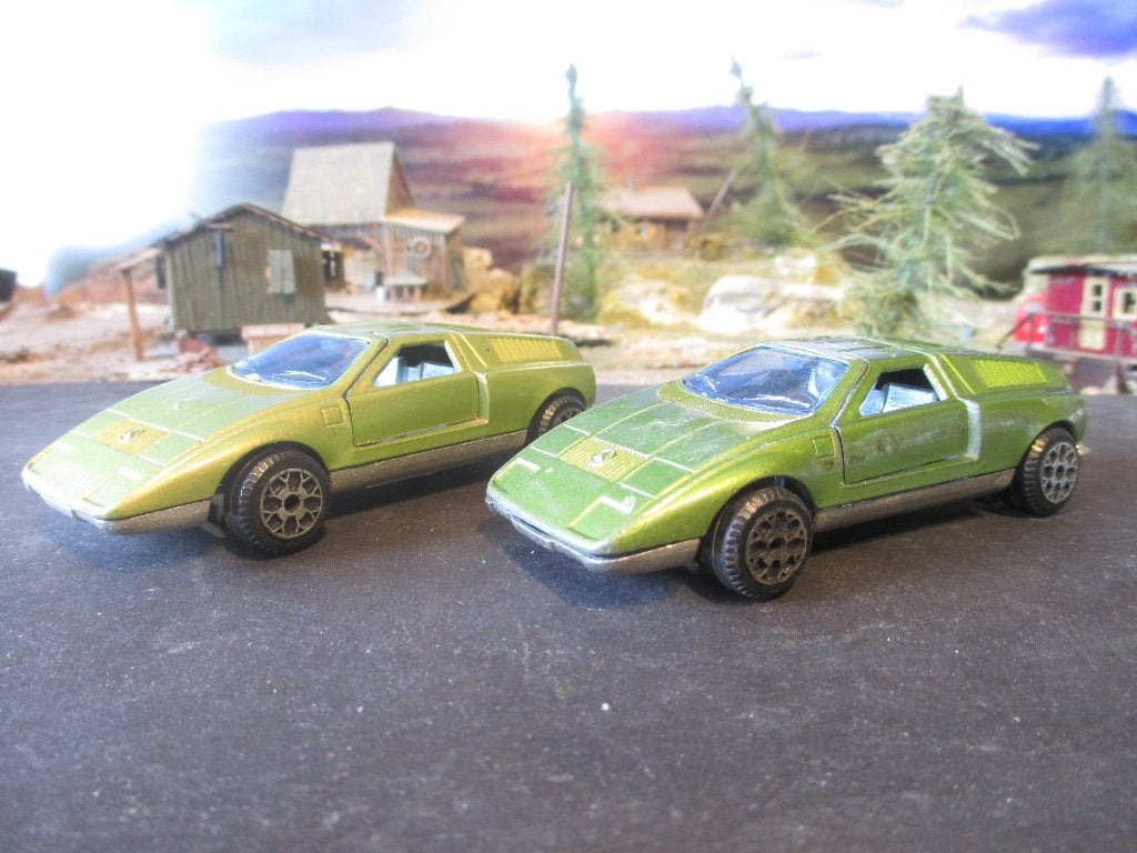 1/43 Mercedes Benz C111 - Politoys N16 medium met.-groen, Ophalen of Verzenden, Zo goed als nieuw, Auto, Overige merken