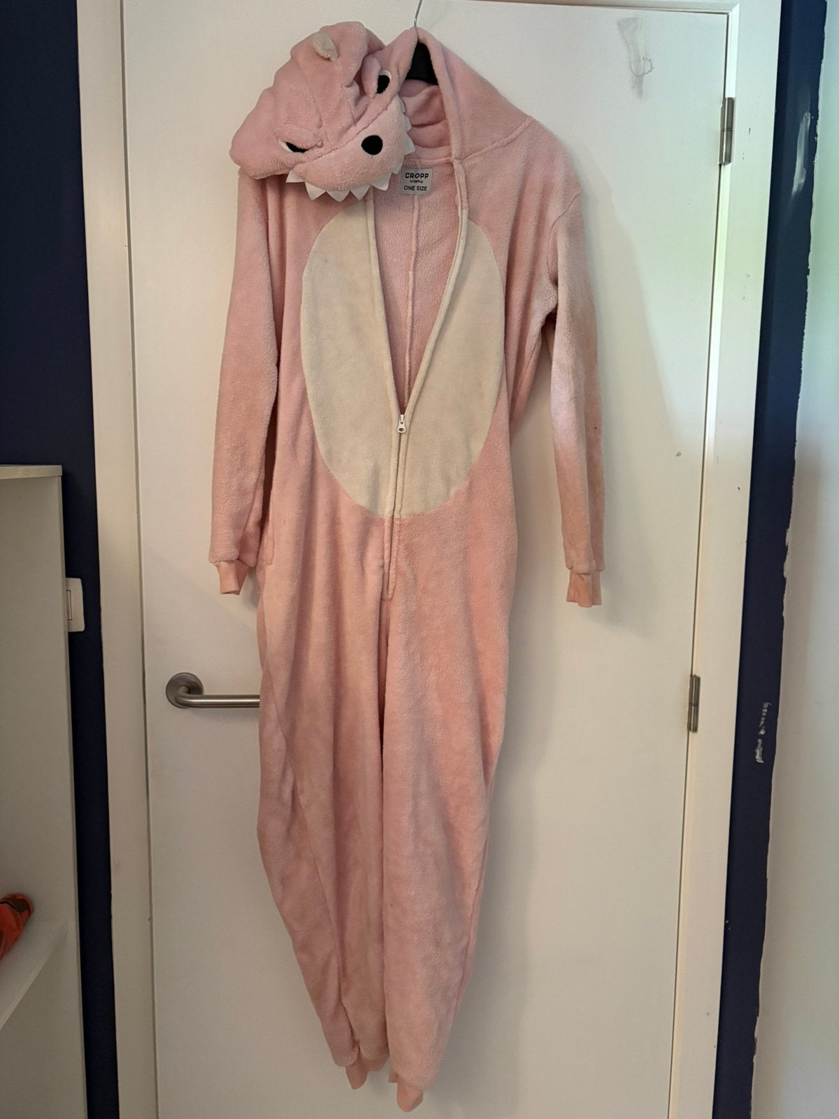 Dinopak roze jumpsuit, Kleding | Dames, Carnaval, Ophalen of Verzenden, Zo goed als nieuw, Kleding
