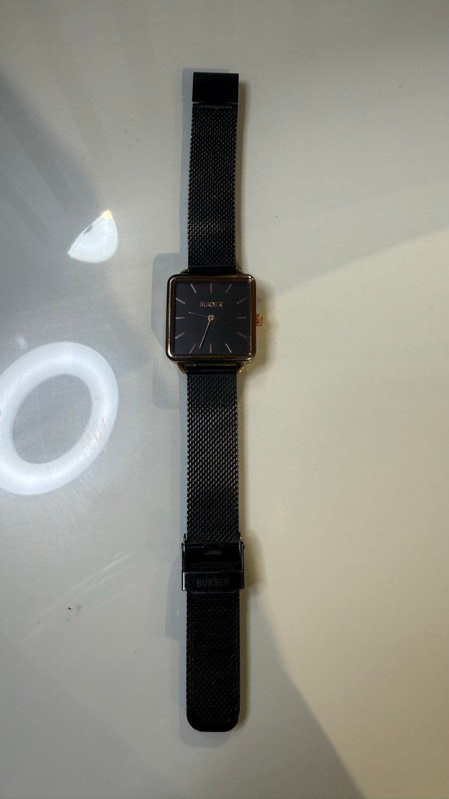 Burker horloge - Zwart met roségoud, Overige merken, Staal, Polshorloge, Ophalen of Verzenden