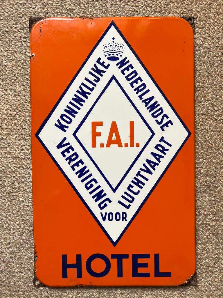 Emaille muurbord KNVvL HOTEL, Ophalen of Verzenden