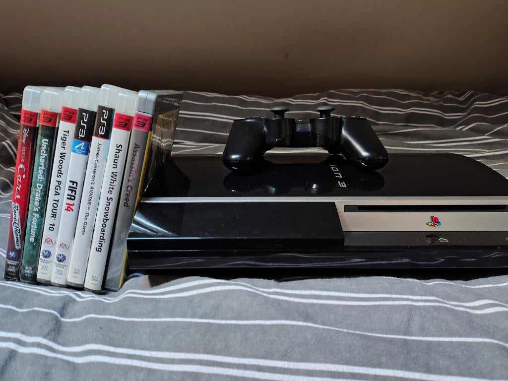 Sony PlayStation 3 met spellen (40GB), Gebruikt, Verzenden, Overige genres, 1 speler