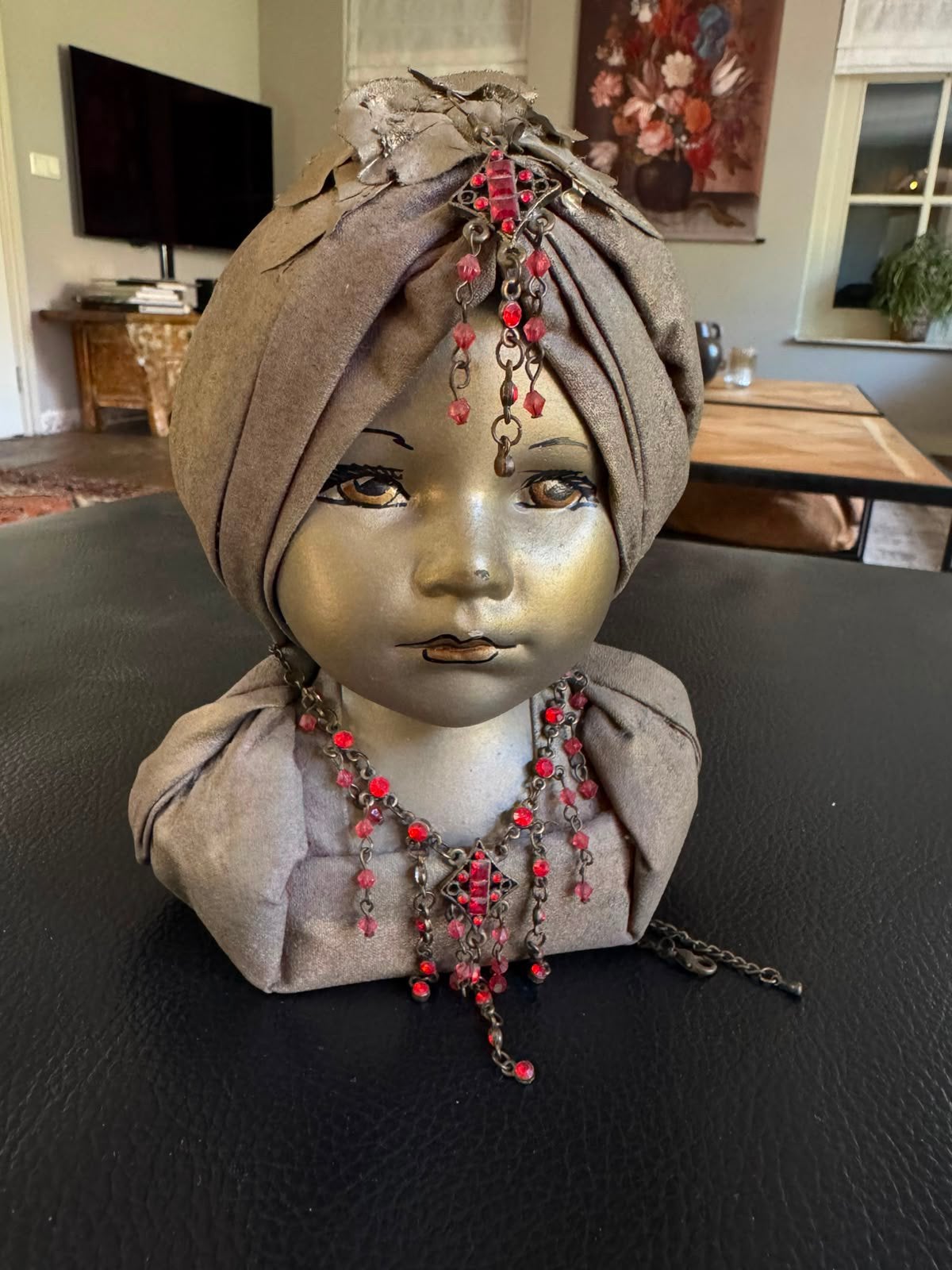 Beeld buste Papier-maché van Marijke Kok, Verzamelen, Beelden en Beeldjes, Ophalen of Verzenden, Mens