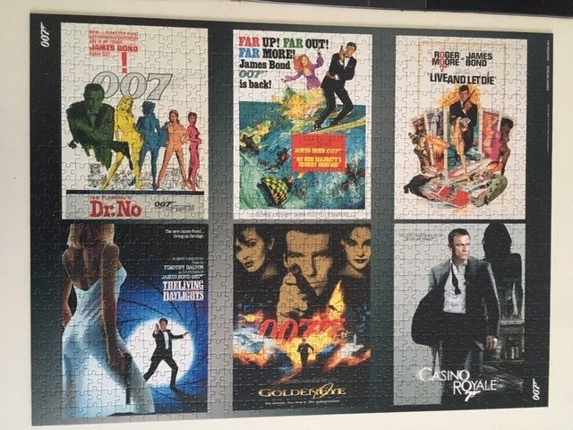 Puzzel 1000 stukjes: James Bond 007 alle zes acteurs, Ophalen of Verzenden, 500 t/m 1500 stukjes, Zo goed als nieuw, Legpuzzel