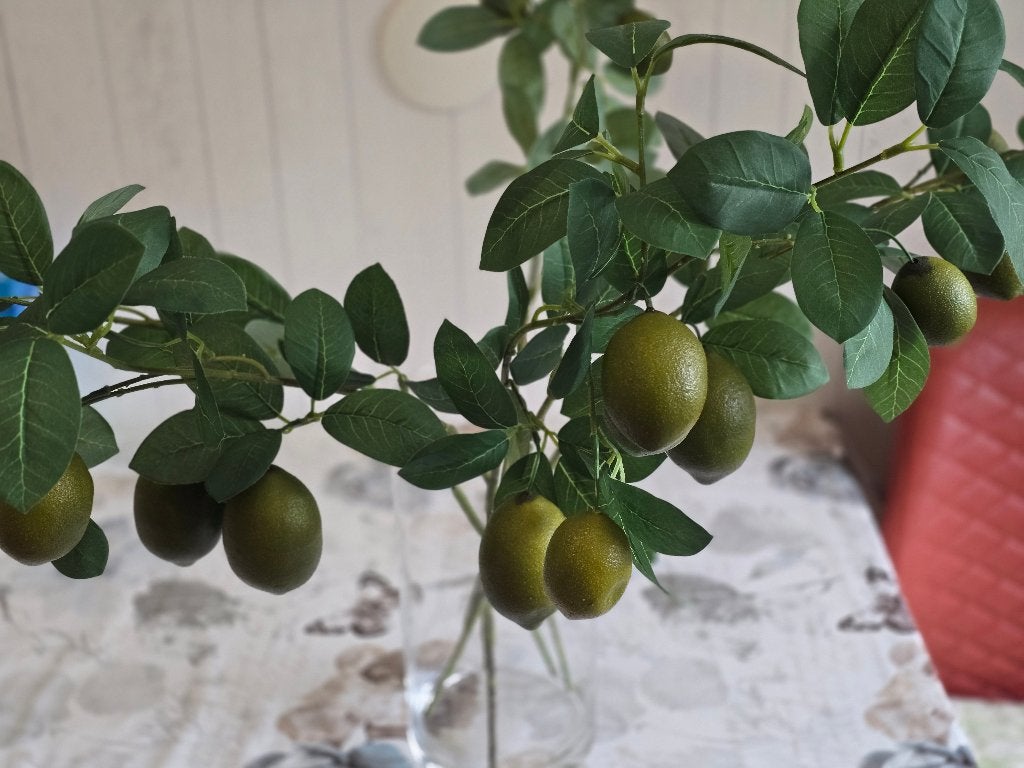Kunsttak Lemon 80 cm groen 6 takken, Ophalen of Verzenden, Nieuw