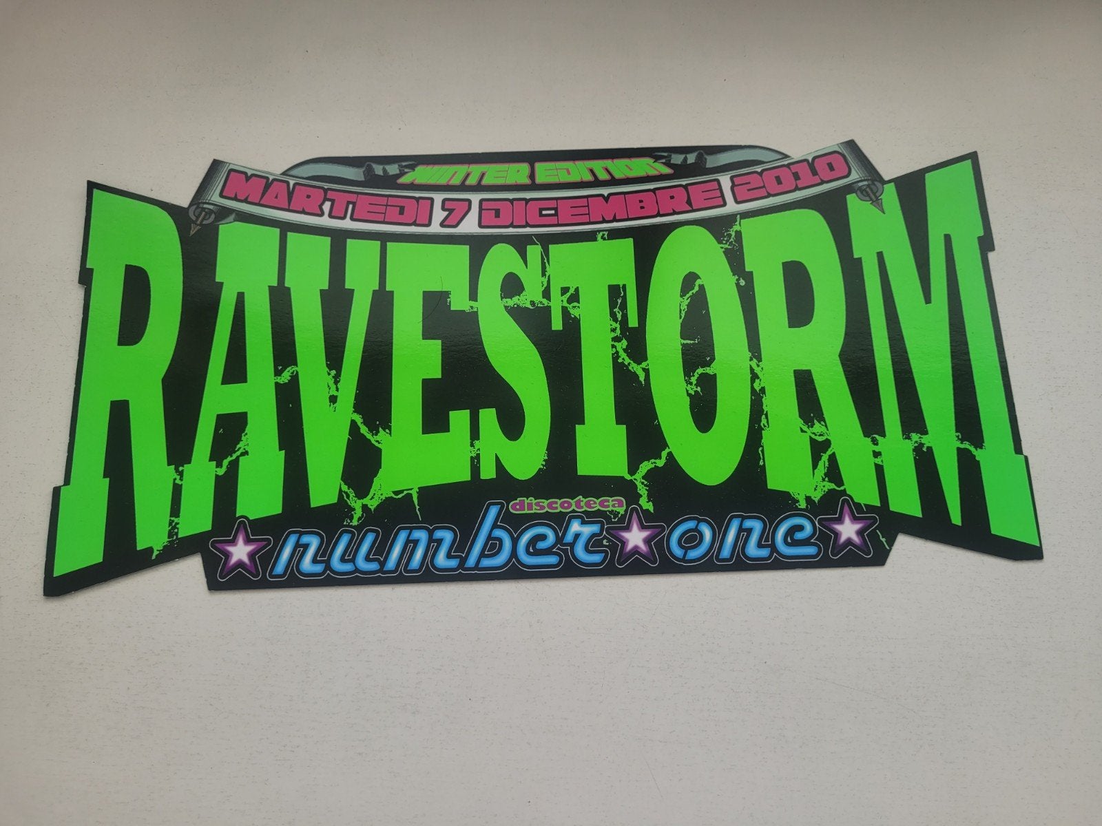 Ravestorm hardcore flyer Italie ( gabber thunderdome ), Ophalen of Verzenden, Gebruikt