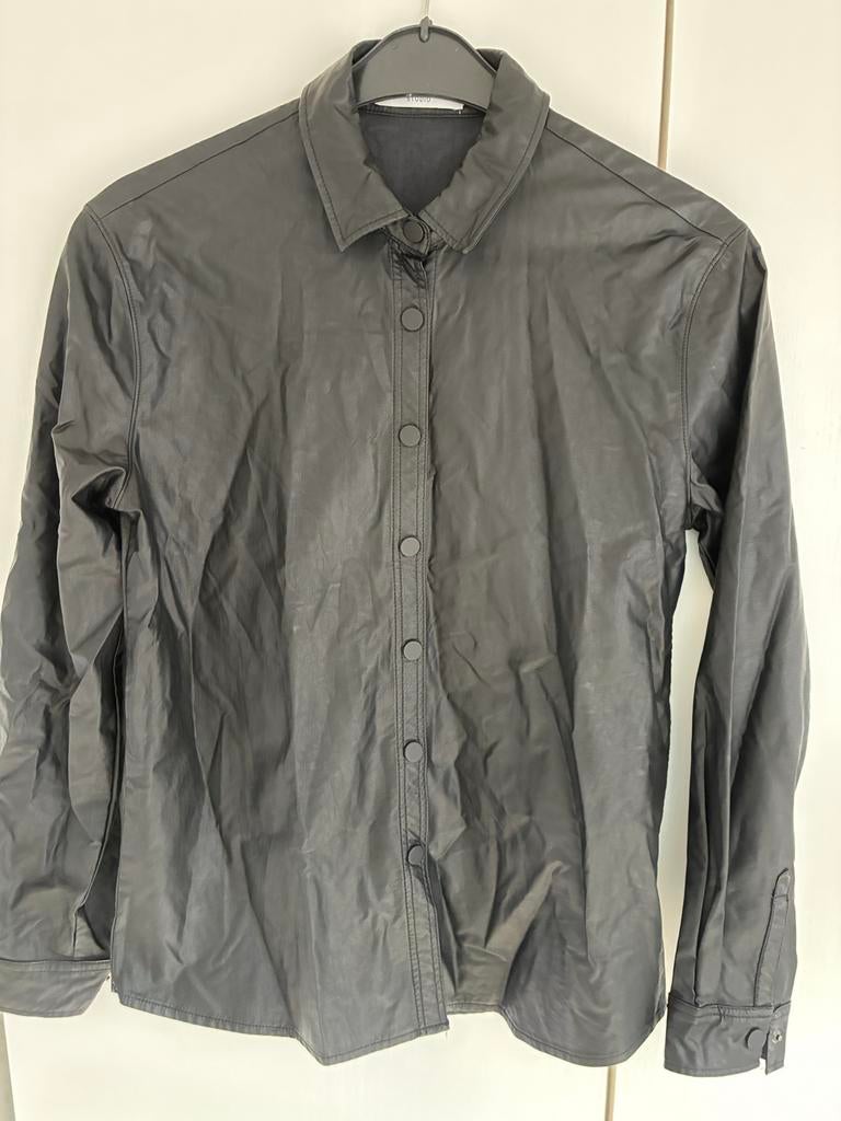Zwarte faux Pas  leren  blouse van Costes , S, als nieuw, Ophalen of Verzenden, Zo goed als nieuw, Zwart