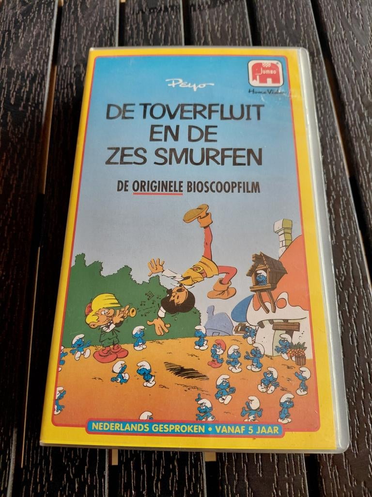 De Toverfluit en de Zes Smurfen Jumbo videoband. Zeldzaam., Alle leeftijden, Ophalen of Verzenden, Gebruikt