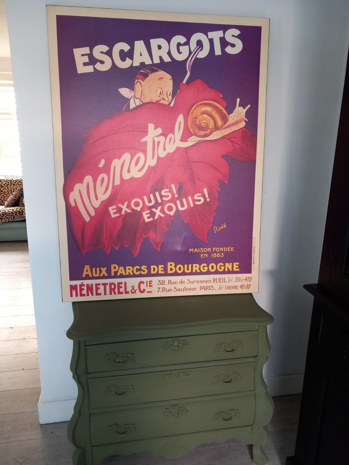 Vintage schilderij poster, Ophalen, Reclamebord