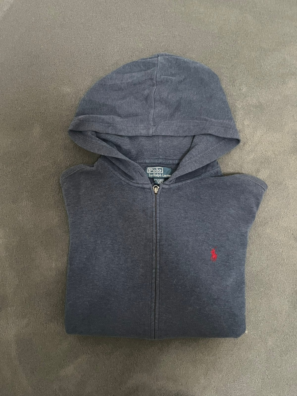 Polo Ralph Lauren Full Zip Hoodie Navy Blue – Red Logo, Kleding | Heren, Ophalen of Verzenden, Zo goed als nieuw, Maat 56/58 (XL)