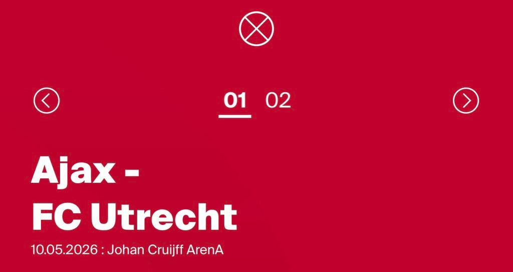 Ajax vs Fc Utrecht ( 2 tickets), Twee personen