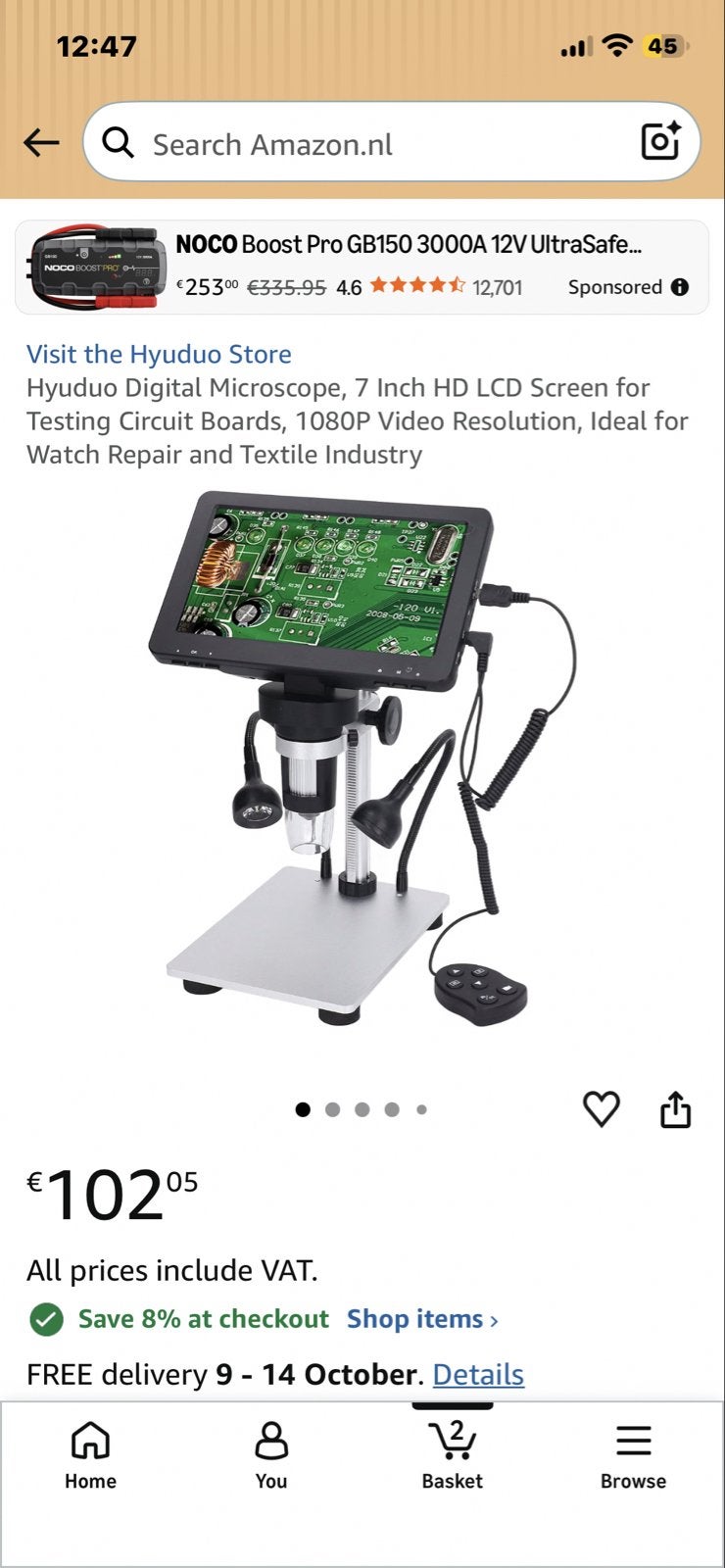 SVBONY Digitale Microscoop met 7 inch HD LCD Scherm, Audio, Tv en Foto, Ophalen of Verzenden, Nieuw, 400x tot 1000x, Stereomicroscoop