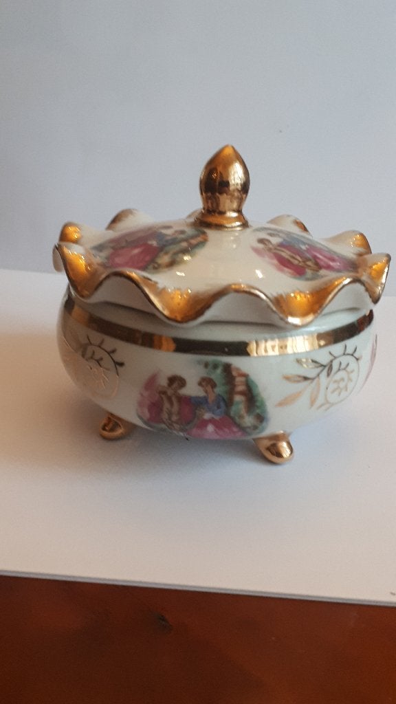 Vintage Porseleinen Versailles Snuisterij Pillendoosje Bonbo, Antiek en Kunst, Ophalen