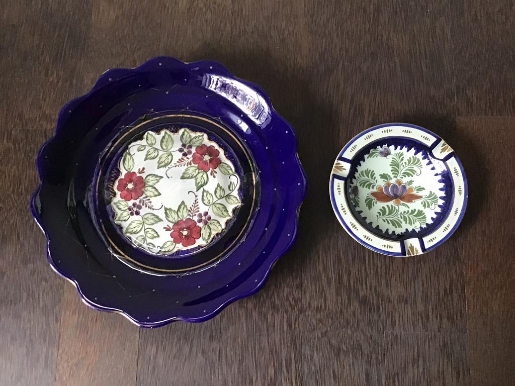 Flora aatdewerk schaal en asbak, Ophalen of Verzenden