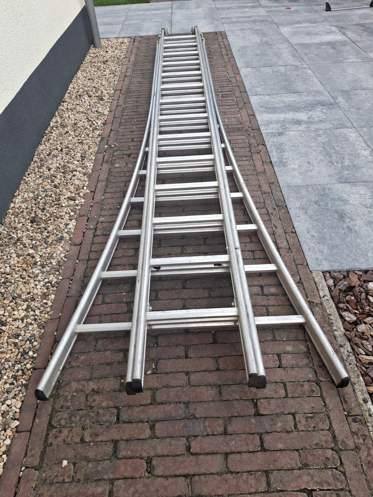 Altrex ladder 3 X 14 treden, Doe-het-zelf en Verbouw, Ophalen, Gebruikt, Ladder, Opvouwbaar of Inschuifbaar
