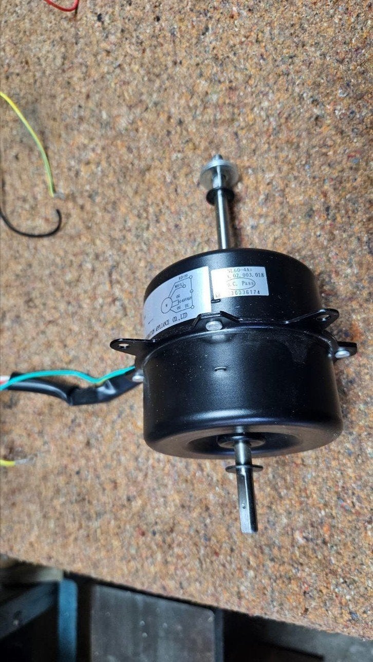elektromotor met doorlopende as( 230 volt, Ophalen of Verzenden, Gebruikt