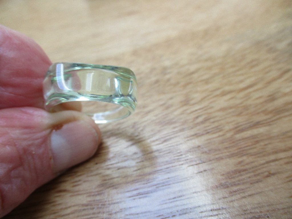 Doorzichtige ring 17.3 mm. licht groen van kleur, Sieraden, Tassen en Uiterlijk, Ringen, Kunststof, Verzenden, Zo goed als nieuw