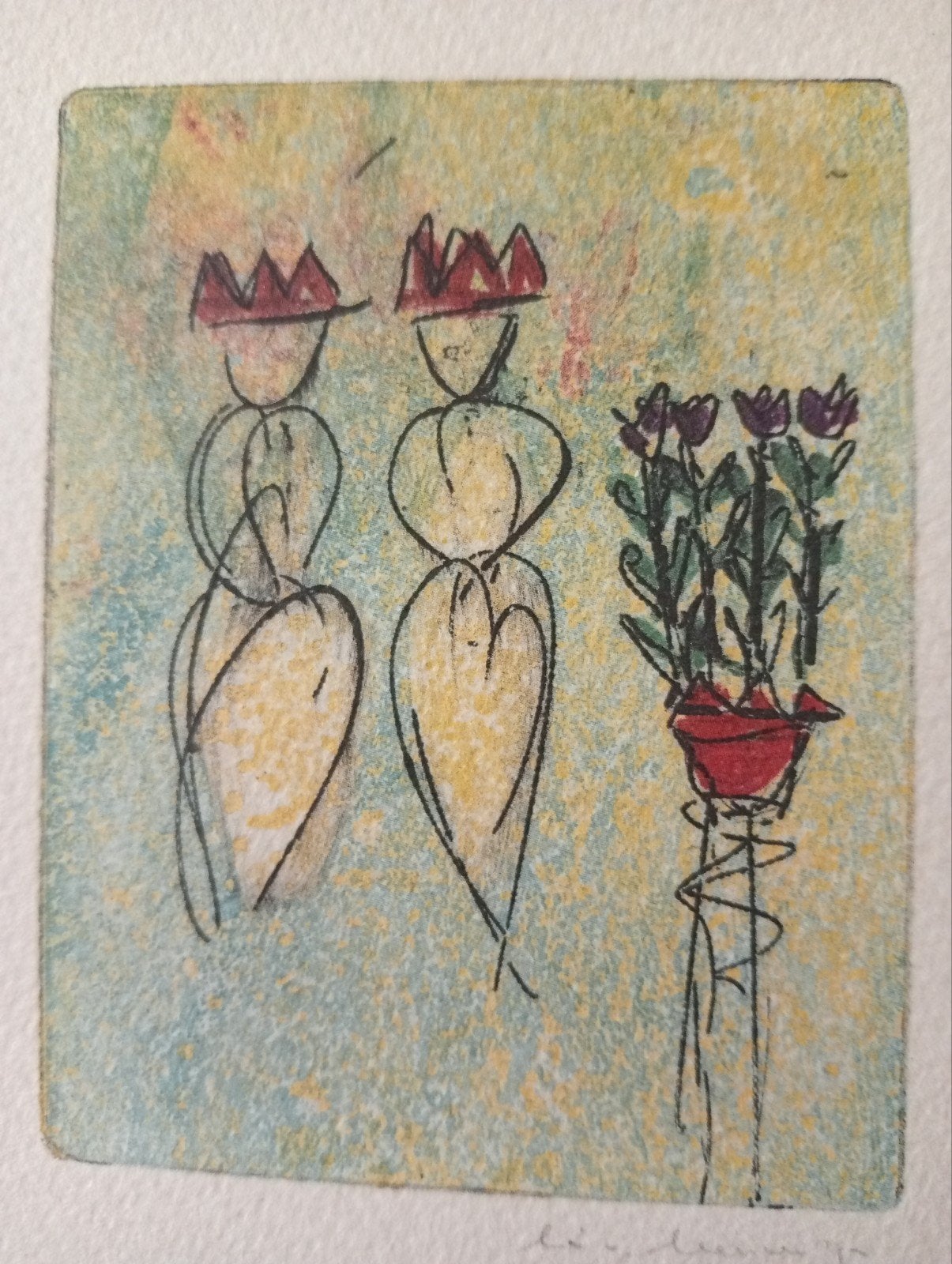 Lia van Leeuwen prent Tulpen 1992, Ophalen of Verzenden