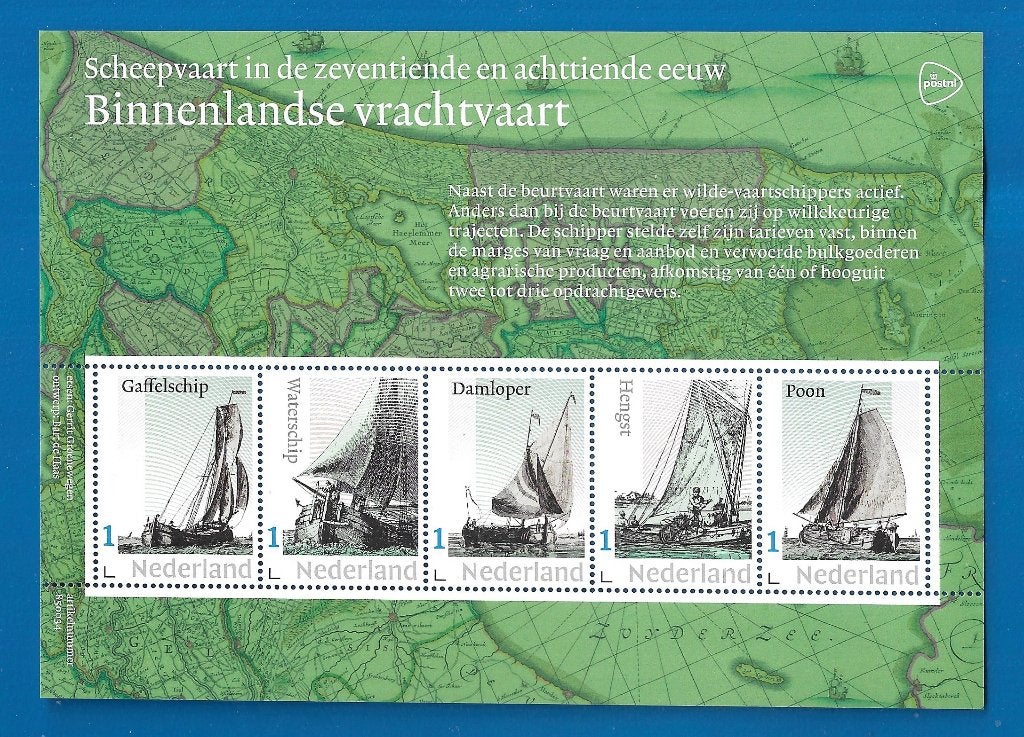 Scheepvaart in 17e en 18e eeuw Binnenlandse Vrachtvaart, Postzegels en Munten, Verzenden, Na 1940, Postfris