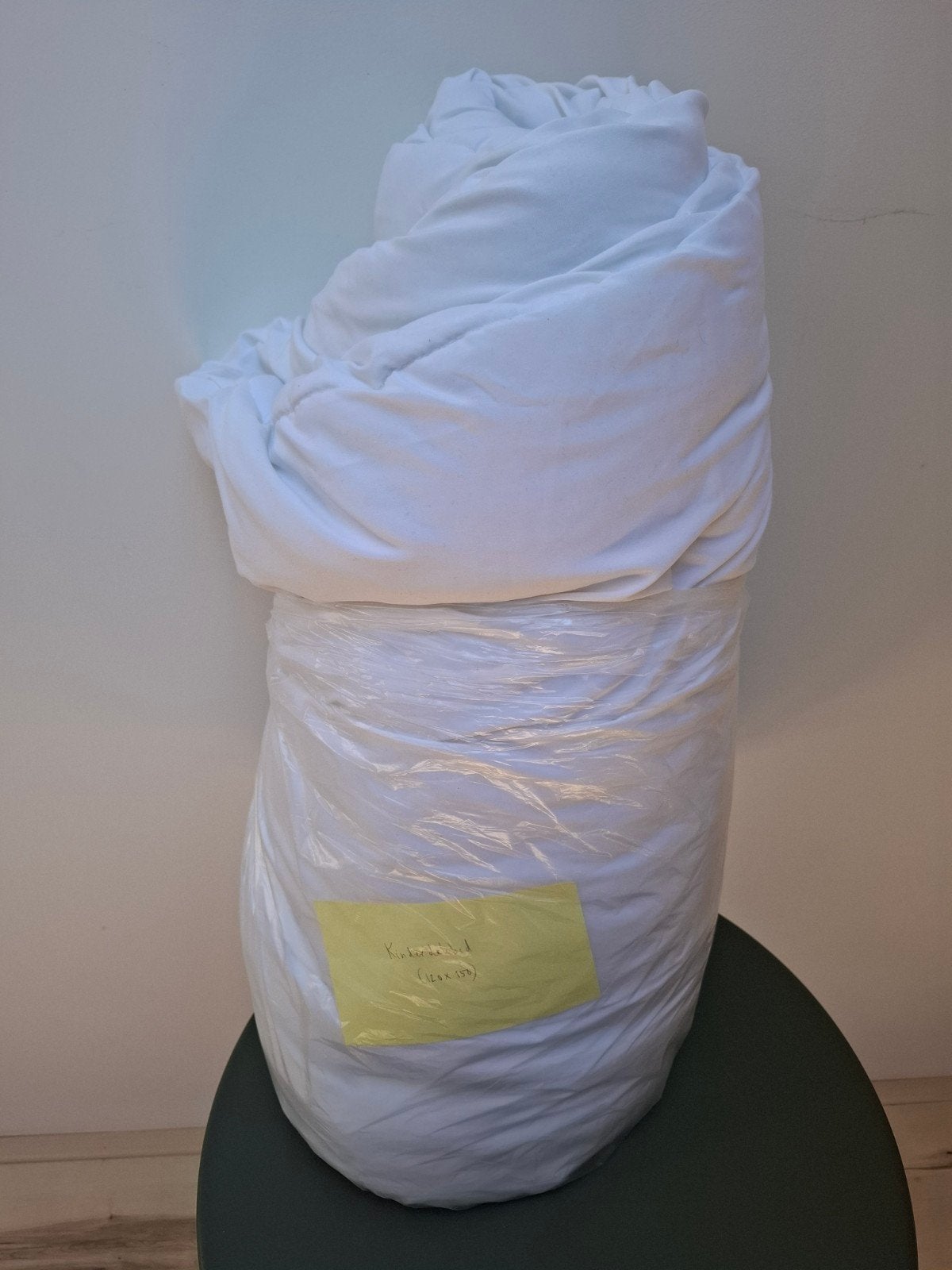 Kinderdekbed, 120x150, gebruikt maar schoon en wasbaar, Eenpersoons, Wit, Ophalen of Verzenden, Deken of Dekbed