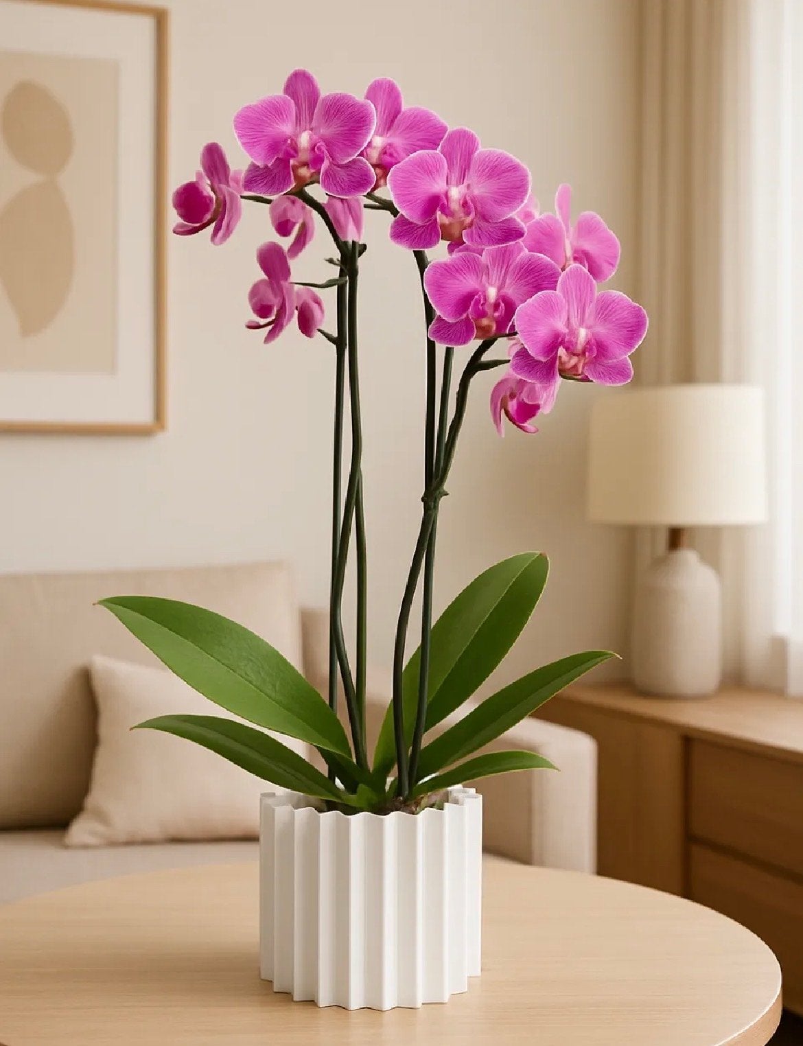 Mooie vaas voor een orchidee, Huis en Inrichting, Woonaccessoires | Vazen, Overige materialen, Met patroon/structuur, Wit, 10 cm