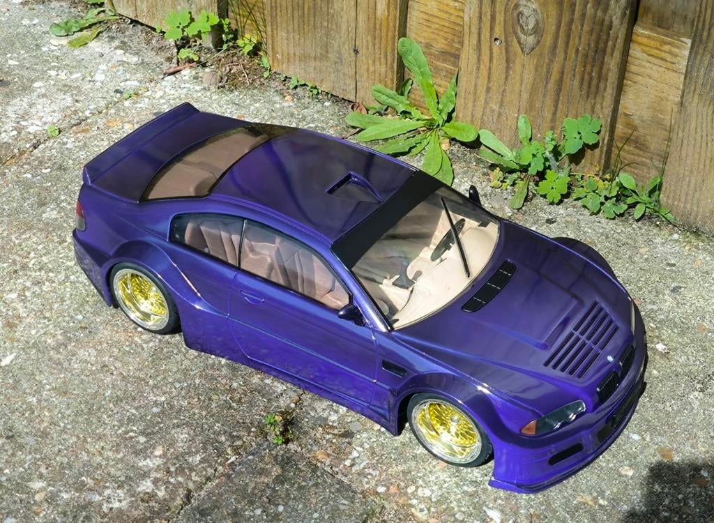 Unieke BMW M3 E46 GTR, 1/10, Ophalen of Verzenden, Zo goed als nieuw, Schaal 1:10, Auto onroad