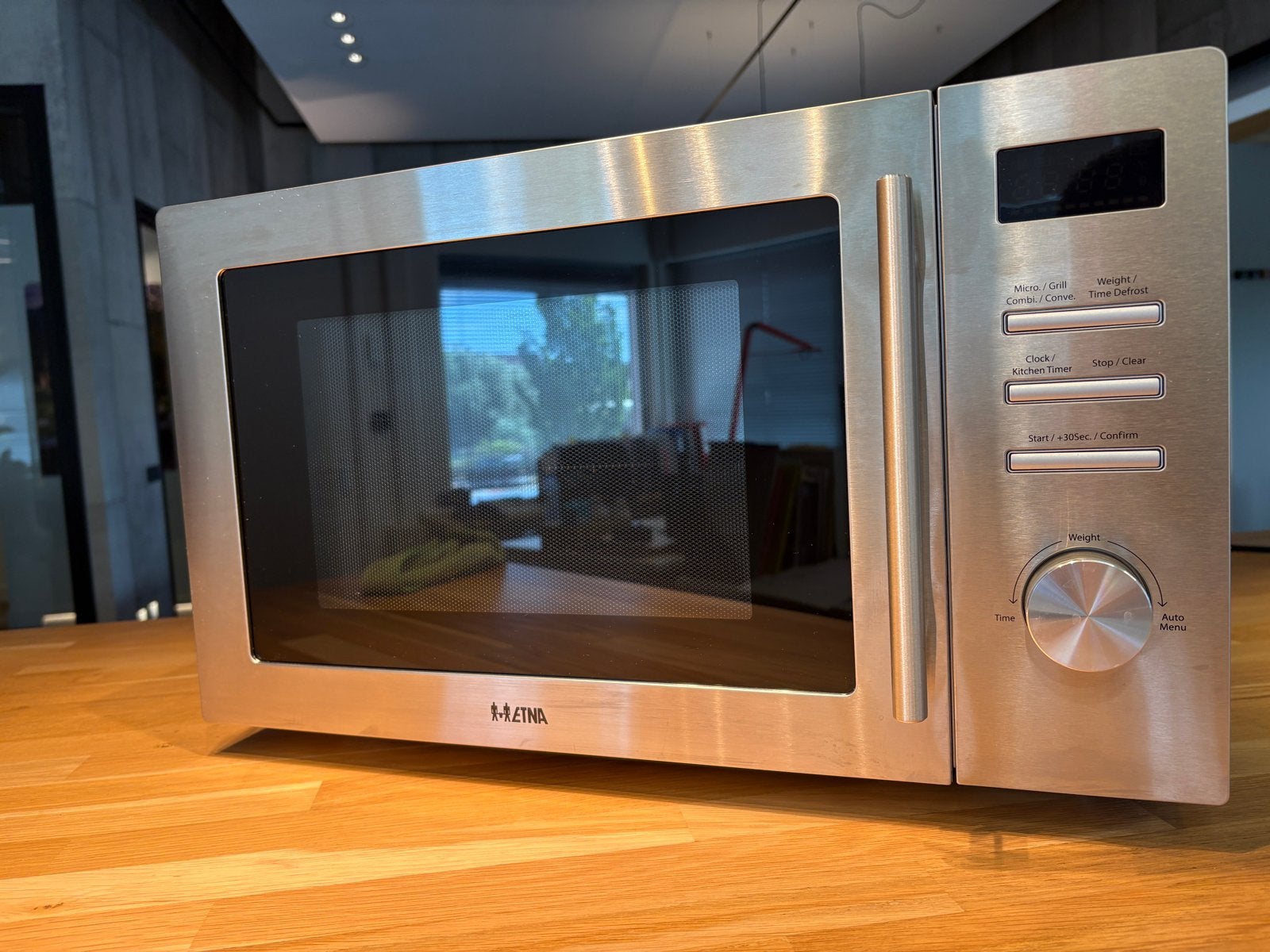 Etna Combimagnetron CMV334RVS - RVS, Witgoed en Apparatuur, Ophalen, Combimagnetron, Gebruikt, Grill