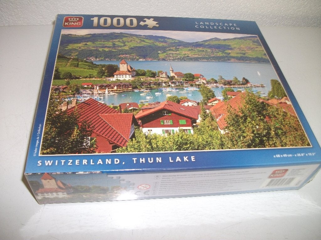 Nieuwe king Puzzel Thun Lake 1000 stuks, Hobby en Vrije tijd, Denksport en Puzzels, Ophalen of Verzenden, 500 t/m 1500 stukjes