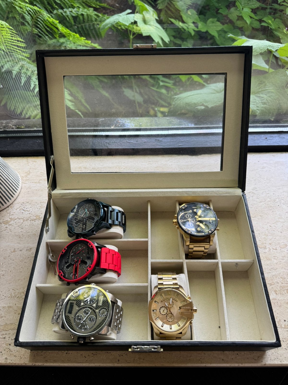 Original set of Diesel watches, incl. equipment, Ophalen of Verzenden, Zo goed als nieuw, Leer, Overige merken