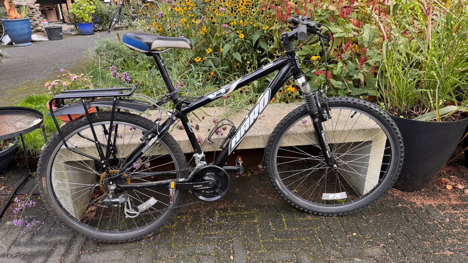 Haro V1 Mountainbike - Zwart MTB Topeak Rack, Gebruikt, Hardtail, Velgrem, Dames
