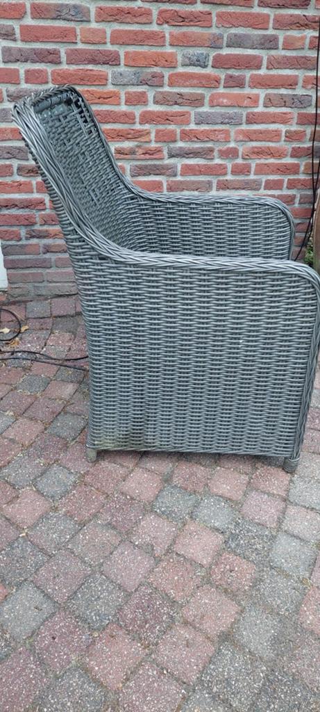 4 tuinstoelen antraciet, Tuin en Terras, Ligbedden, Ophalen, Gebruikt, Wicker
