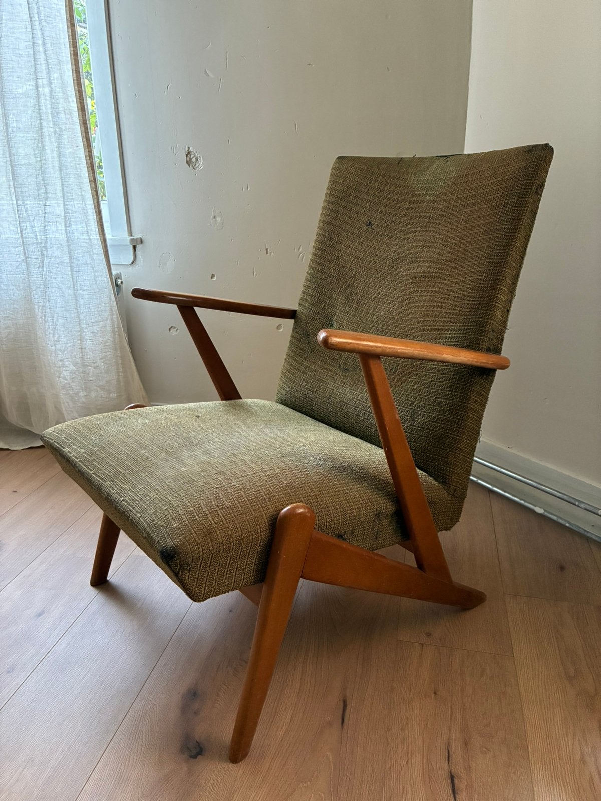 Vintage stoel opknapper, Ophalen, 75 tot 100 cm, Zo goed als nieuw, Stof