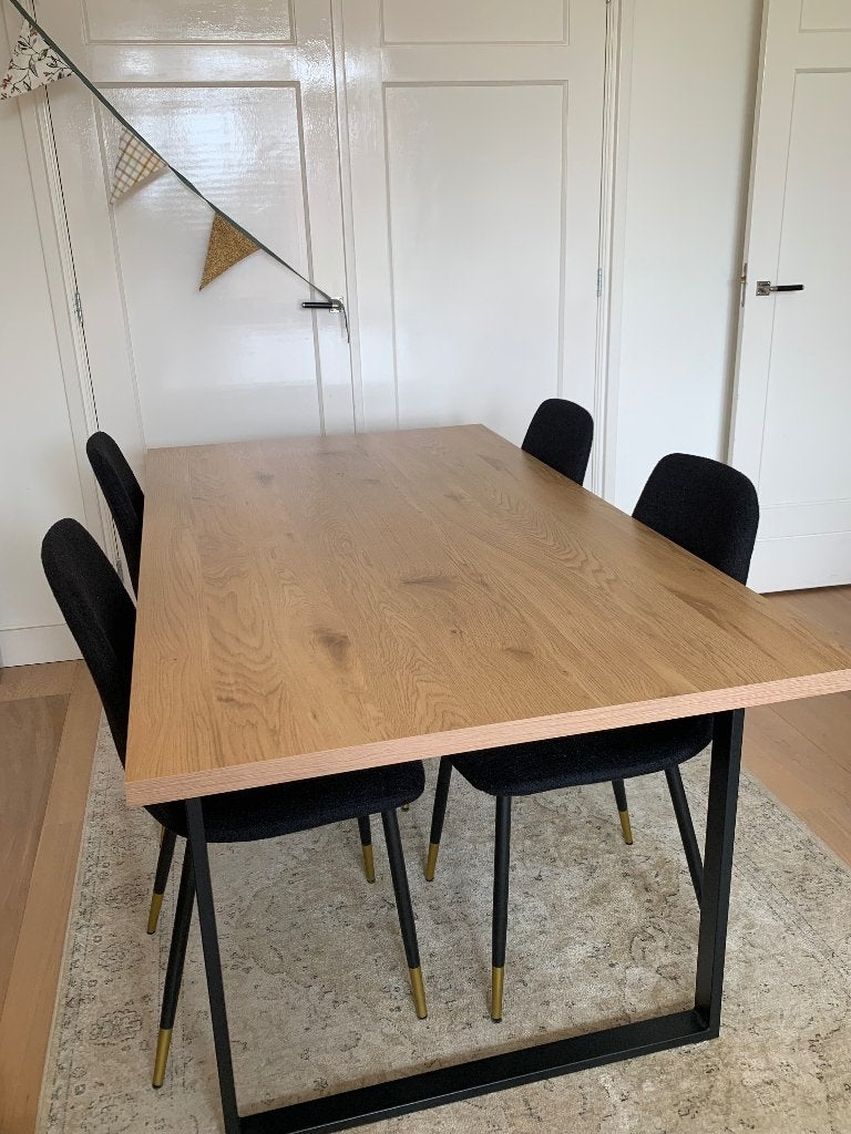 Eettafel 90 x 160 cm, Gebruikt, 150 tot 200 cm, Rechthoekig, 50 tot 100 cm