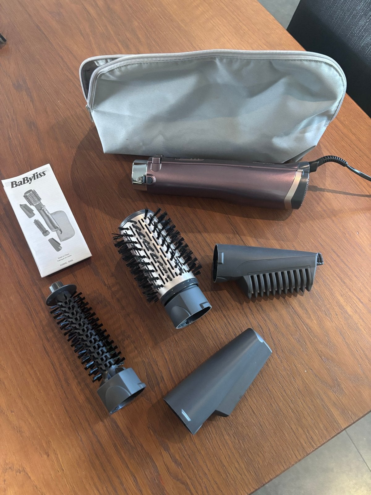 BaByliss roterende föhnborstel met accessoires, Ophalen of Verzenden, Gebruikt, Haarverzorging