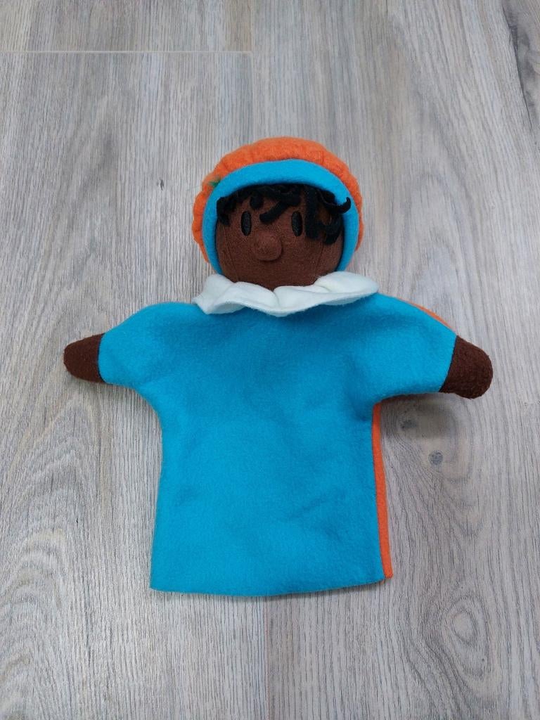 Knuffel handpop Hema Piet Sinterklaas blauw L807, Kinderen en Baby's, Speelgoed | Knuffels en Pluche, Ophalen of Verzenden