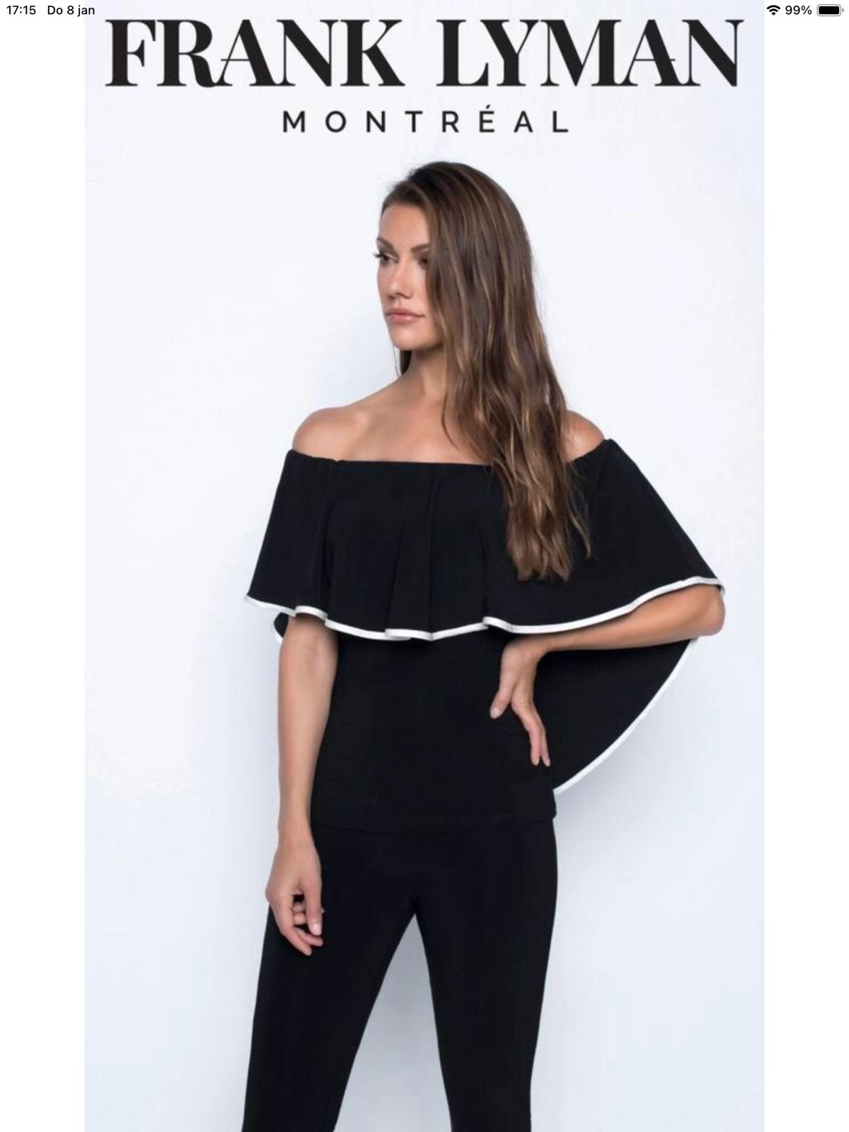 Frank Lyman elegante jumpsuit zwart met wit accentje maat M, Kleding | Dames, Jumpsuits, Verzenden, Nieuw, Maat 38/40 (M), Meerkleurig