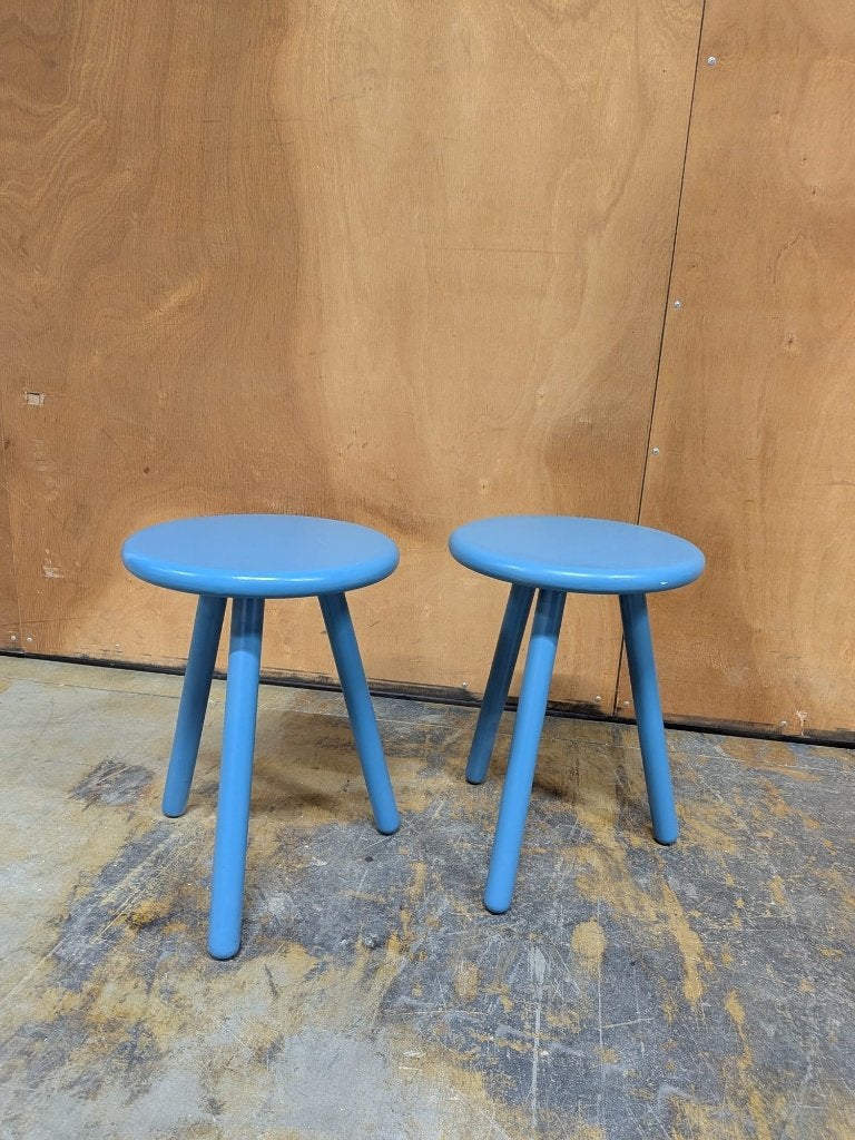 2x STUKS - BLAUW KRUKJE - 3 POOT, Ophalen, Gebruikt, Hout
