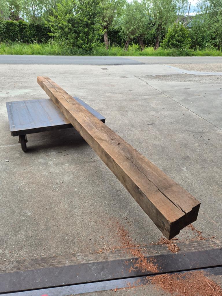 Eiken balk 140x250 mm, 460 cm lang, kurkdroog, Ophalen of Verzenden