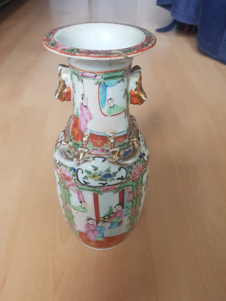Chinese vaas, Huis en Inrichting, Woonaccessoires | Vazen, Ophalen of Verzenden, Gebruikt, Overige kleuren, Steen/keramiek