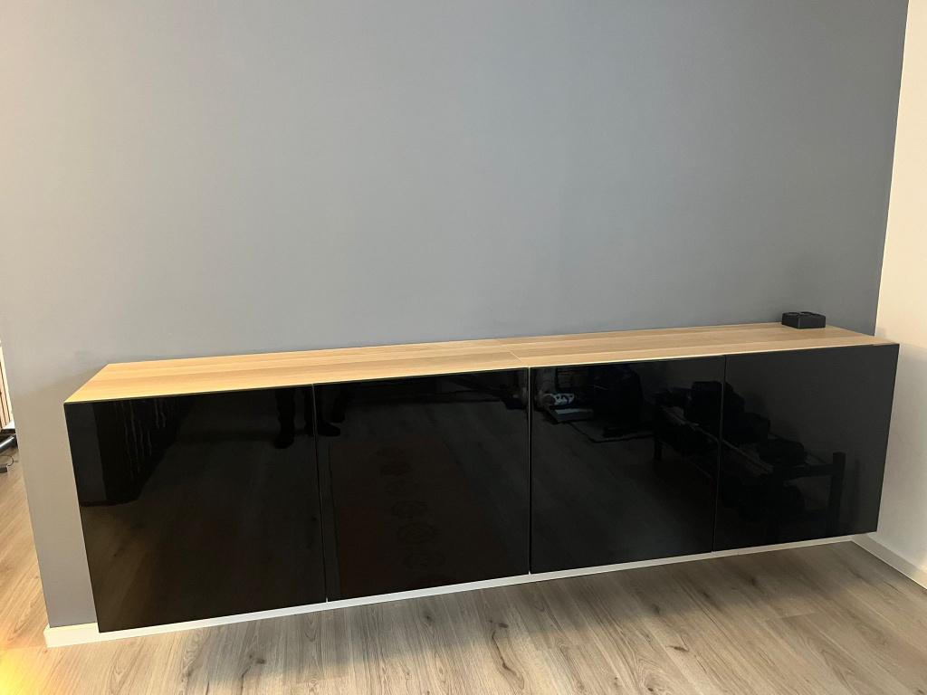 2x BESTA(Ikea) wandkasten met ophangrail, Ophalen, Minder dan 150 cm, Minder dan 100 cm, 25 tot 50 cm