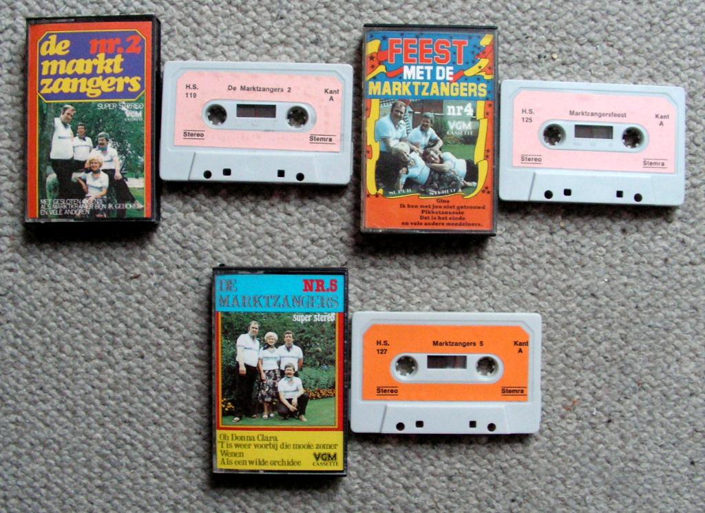De Marktzangers 3 cassettes €2,50 per stuk 3 voor €6 ZGAN, 2 t/m 25 bandjes, Ophalen of Verzenden, Zo goed als nieuw, Origineel