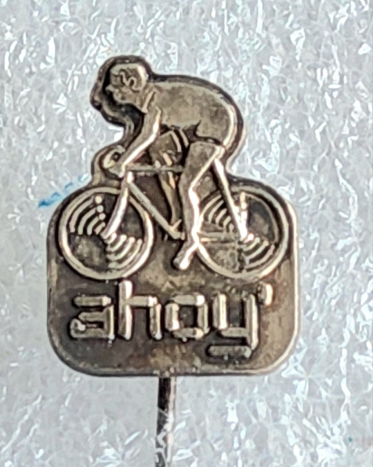 Vintage Speldje Ahoy Wielrenner Fiets, Ophalen of Verzenden, Gebruikt, Overige onderwerpen, Speldje of Pin