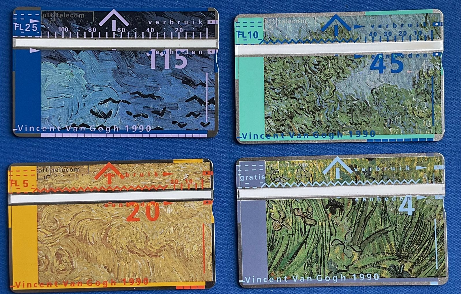 1990 PTT Telecom Telefoonkaarten Vincent van Gogh Nederland., Ophalen of Verzenden, Nederland