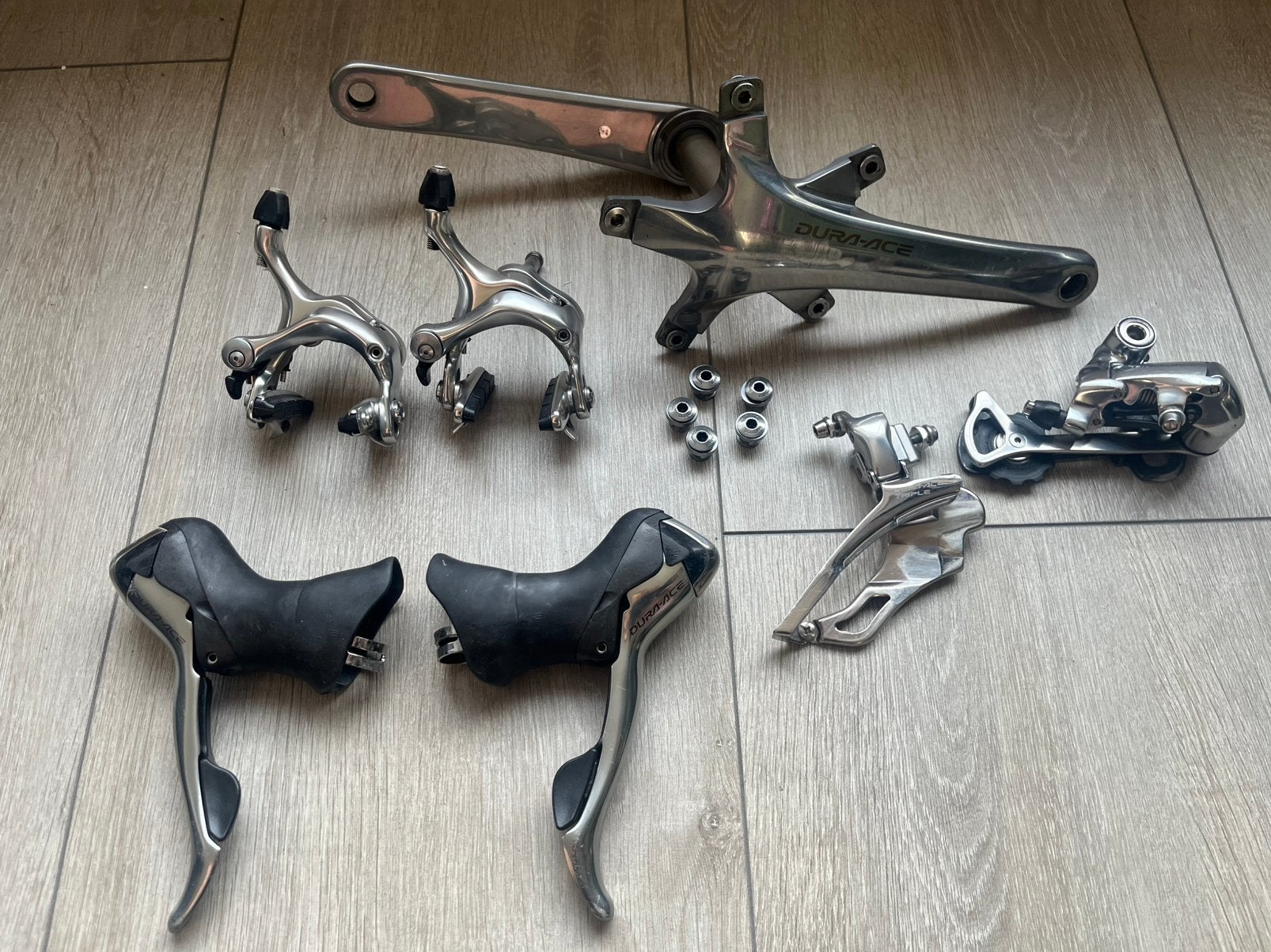 Shimano Dura ace 7803 triple 3x10sp groep gebruikt, Fietsen en Brommers, Fietsonderdelen, Ophalen of Verzenden, Gebruikt, Racefiets