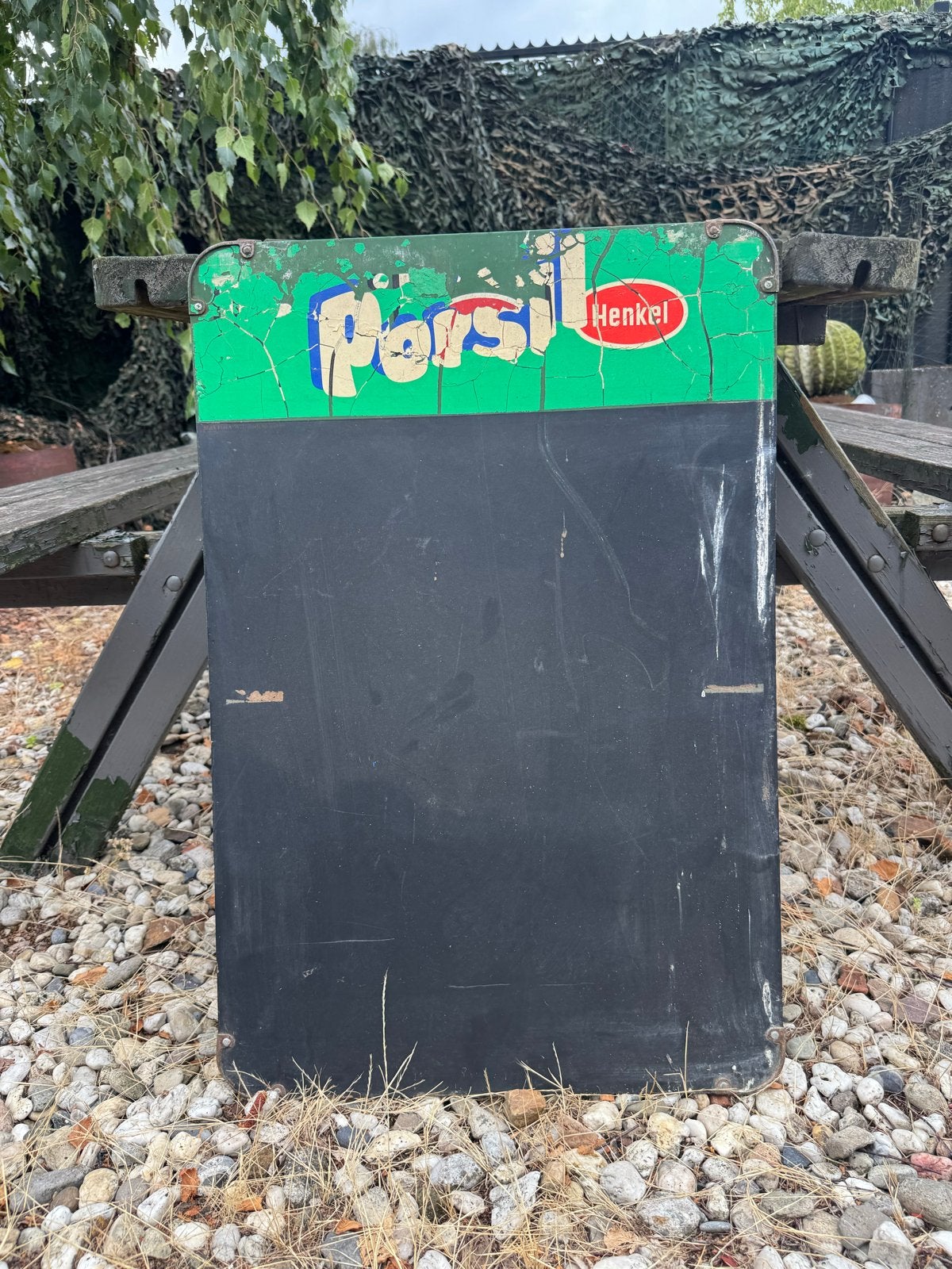 Vintage Persil Henkel reclamebord / schoolbord, Reclamebord, Gebruikt, ., Ophalen of Verzenden