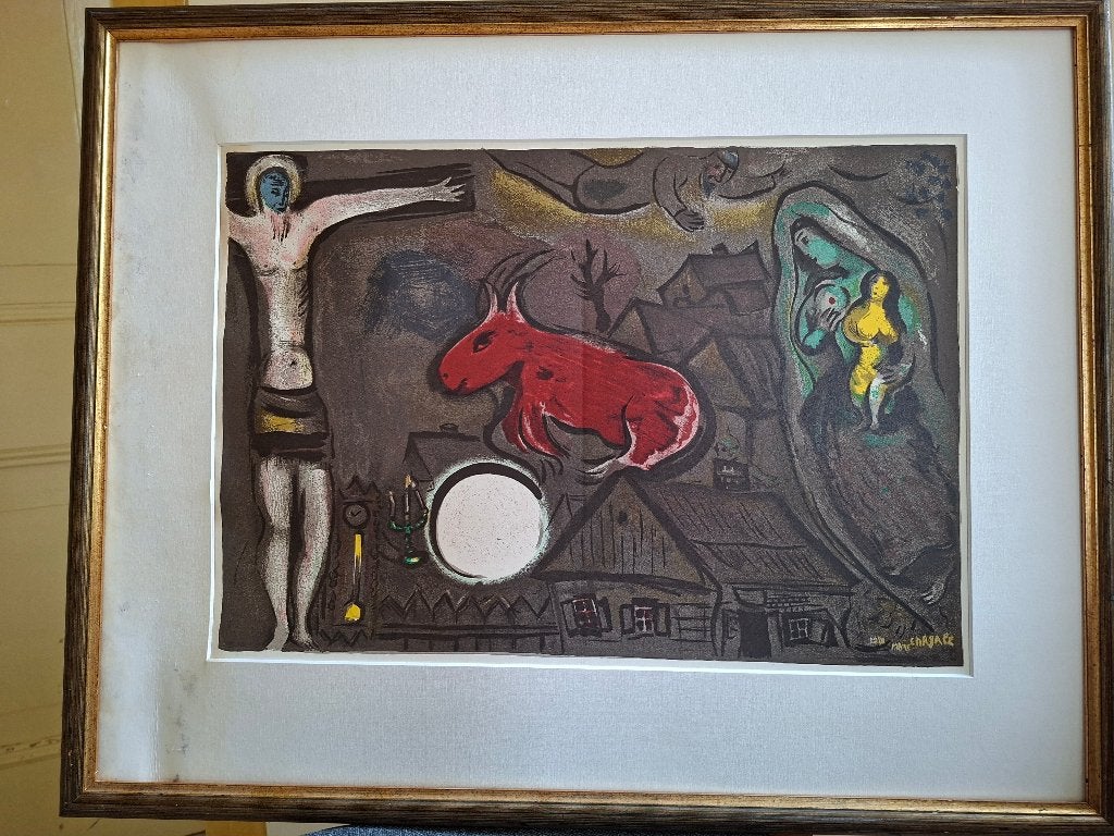 Chagall, reproduktie  in lijst, Ophalen, Ingelijst, 1950 - 1999, 58 cm