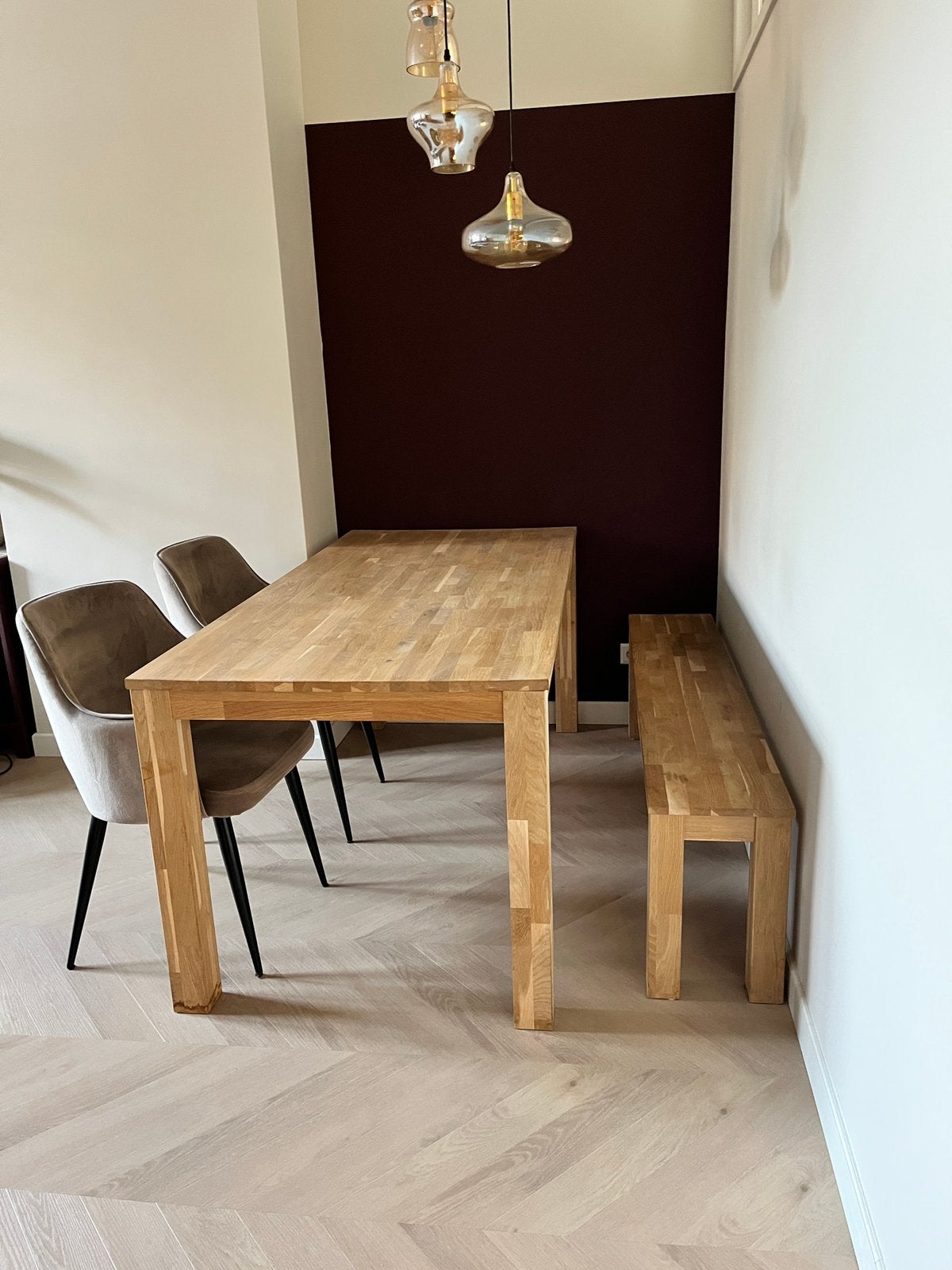 Woood eikenhouten eettafel 6 personen, Huis en Inrichting, Ophalen, 200 cm of meer, 50 tot 100 cm, Zo goed als nieuw