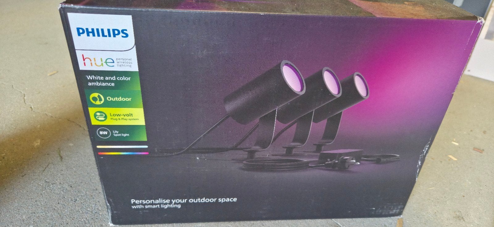 Philips Hue Lily Outdoor 3 Spots - Nieuw & Verzegeld, Tuin en Terras, Minder dan 50 watt, Ophalen of Verzenden, Netvoeding, Spots